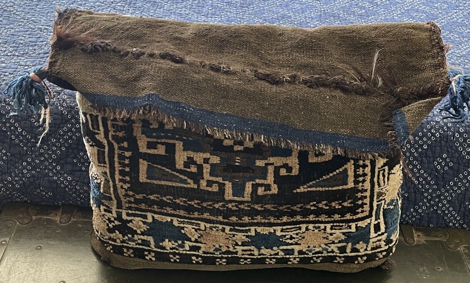 Early 1900s Afghan Persian Pillow Throw Rug