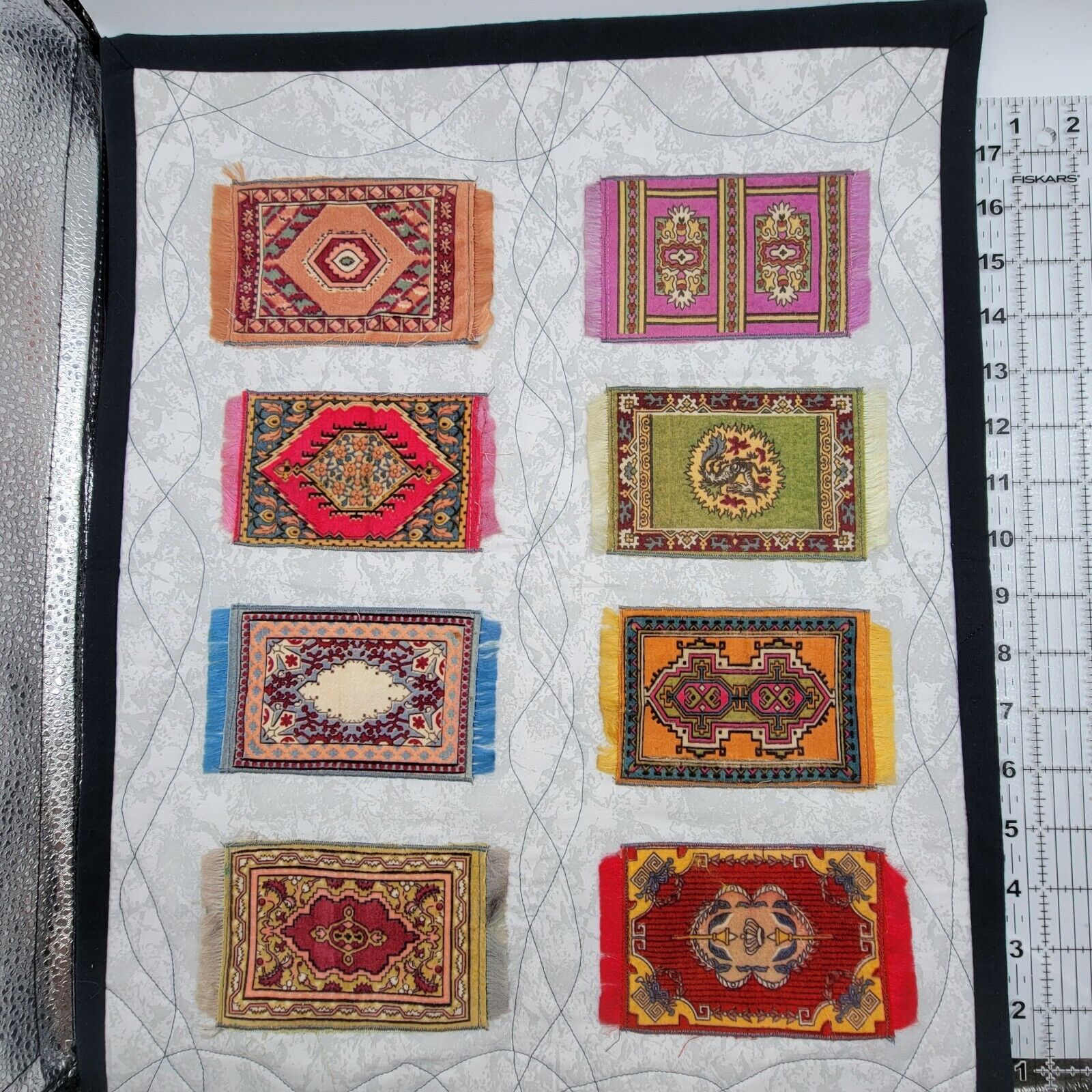 Early 1900s Quilted Tobacco Felt Wall Hanging
