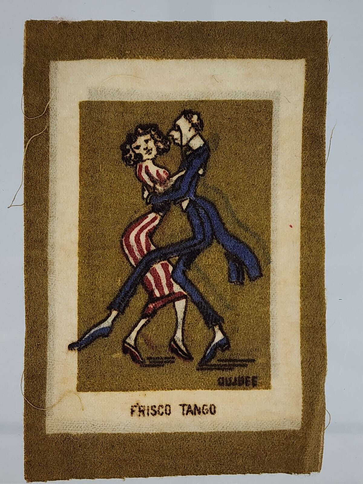 Vintage 1900s Frisco Tango Tobacco Flannel Rug