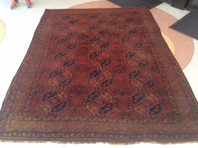Antique Turkoman Ersari Afghan Wool Rug 7'5" x 9'7