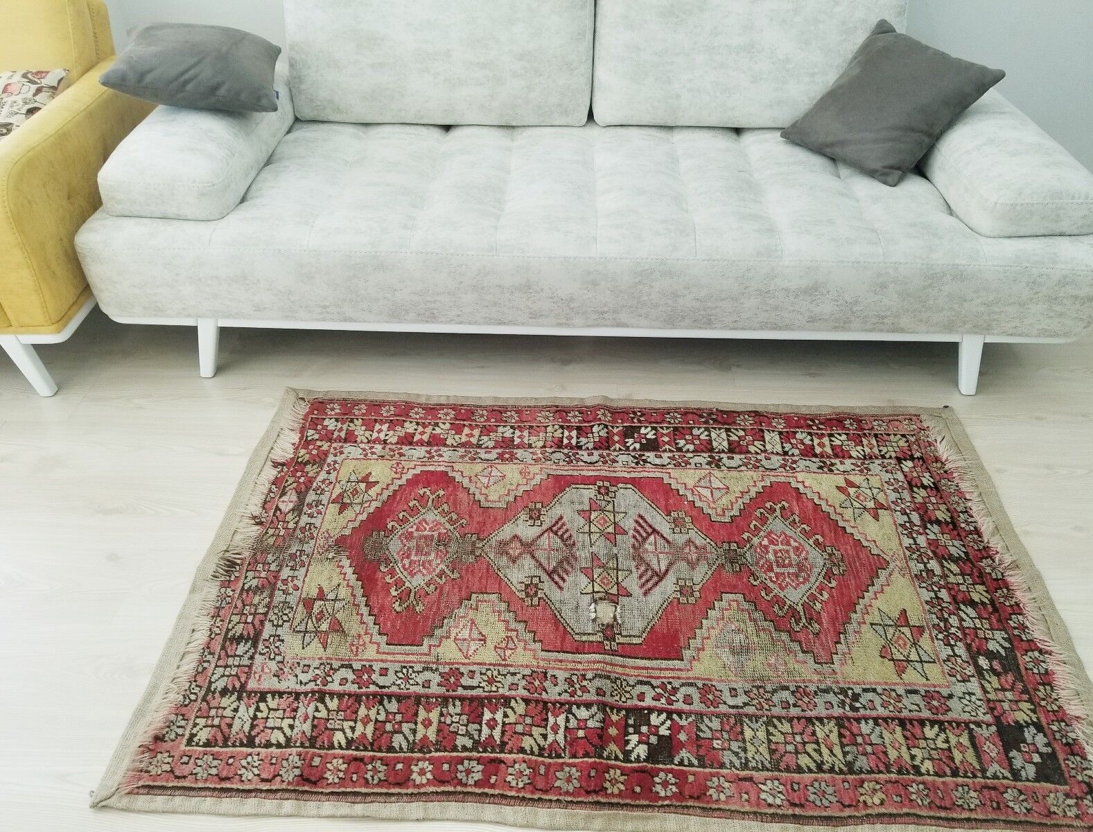 Vintage Tribal Wool Pile Rug, 3'5"×5'4