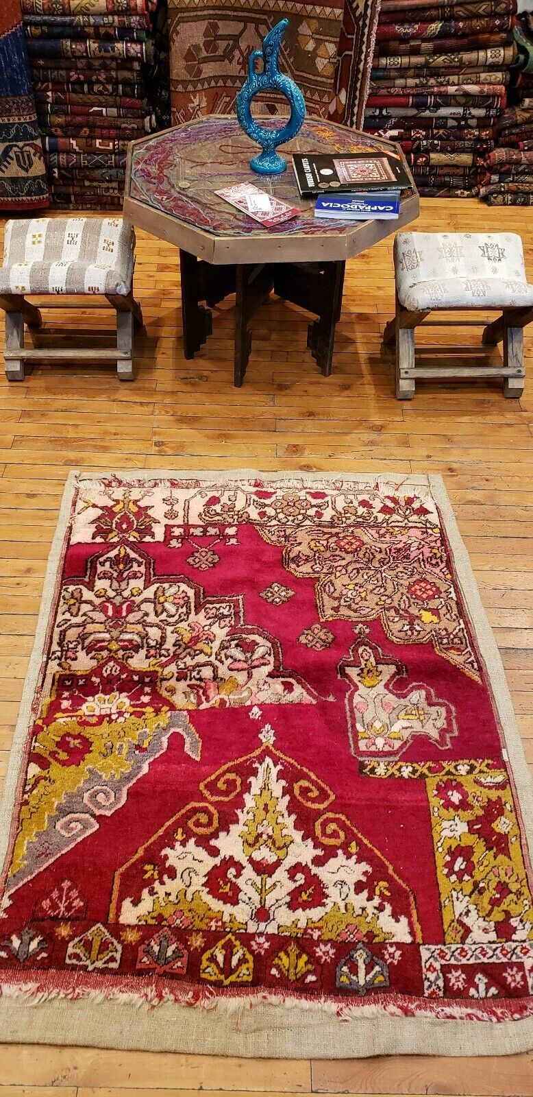 Antique Wool Pile Tribal Rug, Pre-1900s, 3'x4