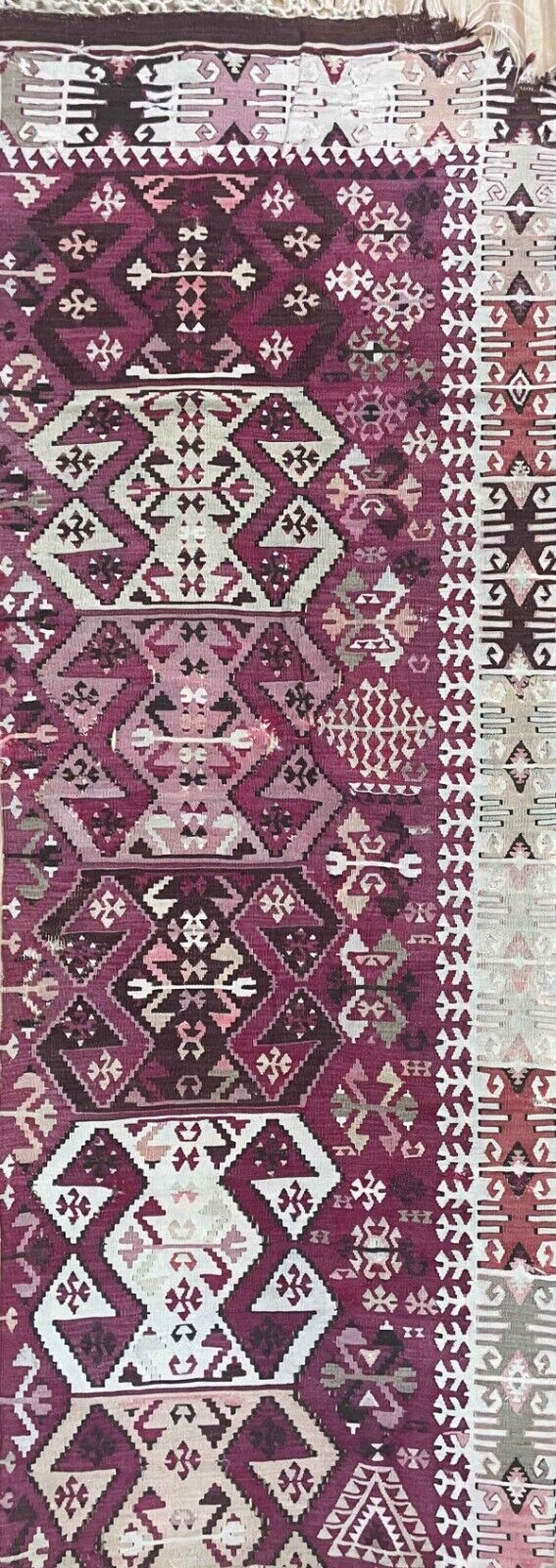 Antique Turkish Kilim Fragment, c. 1900, 2'6" x 7'2