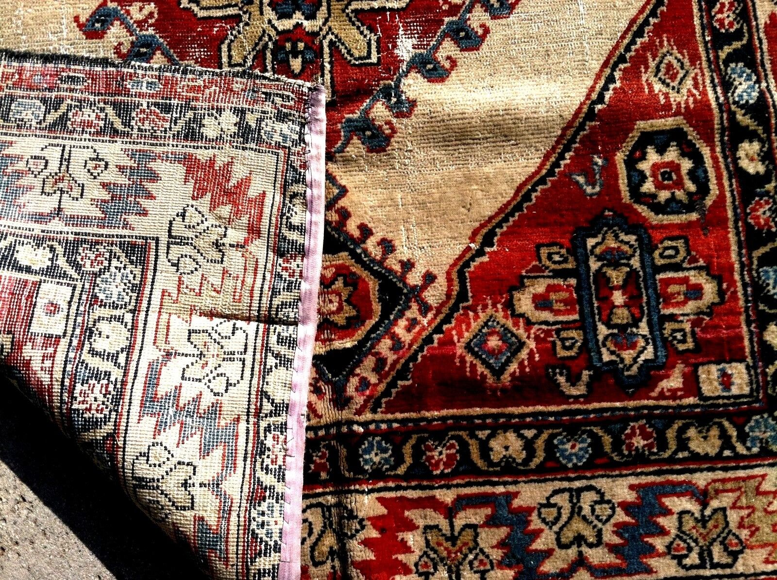 Rare 1900s Caucasian Hand-Knotted Wool Rug