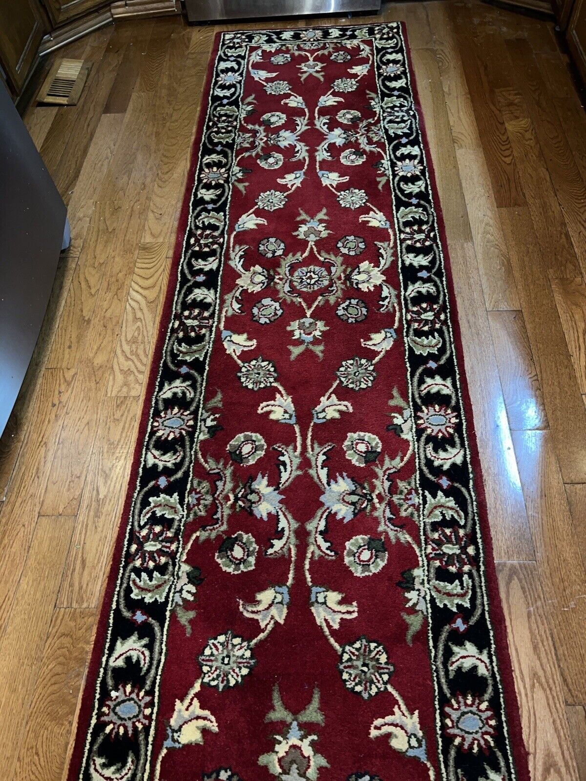 Hand-Knotted Vintage Wool Runner Rug 2.5 X 8.11