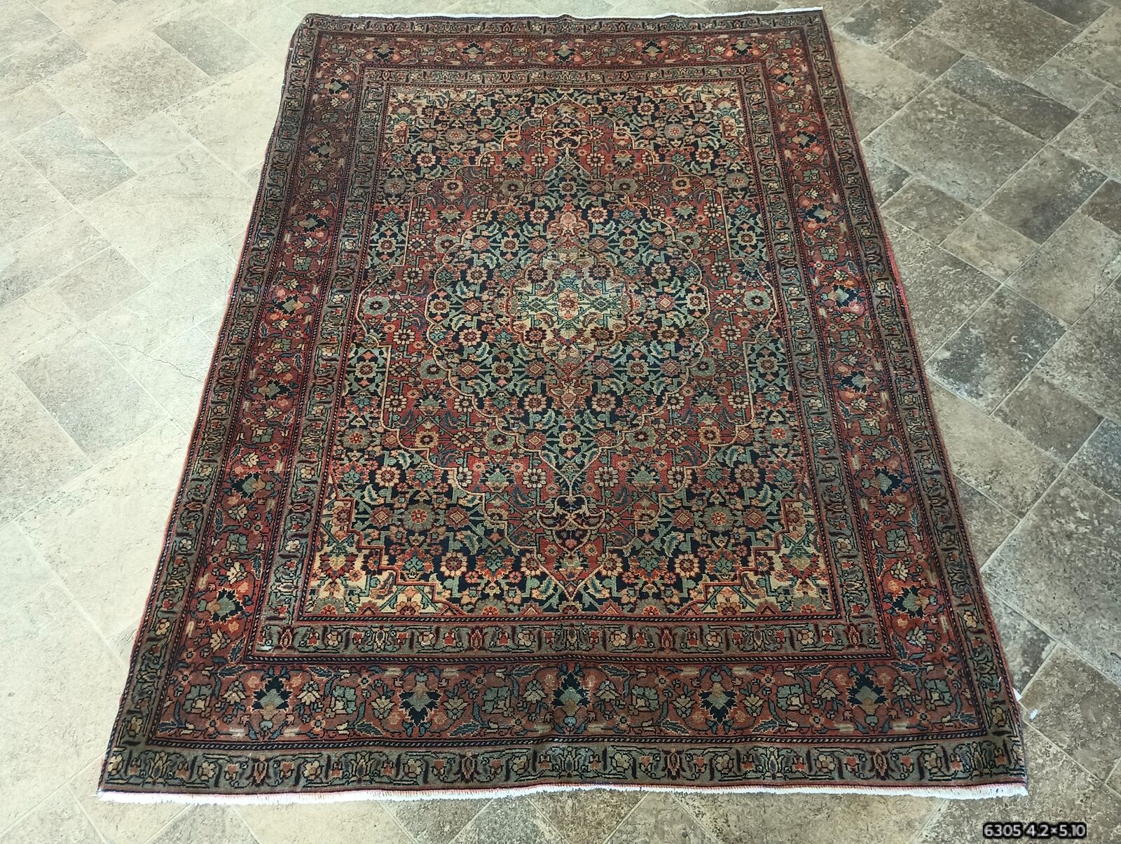 Authentic 1900s Persian Lavaar Rug 4' x 6