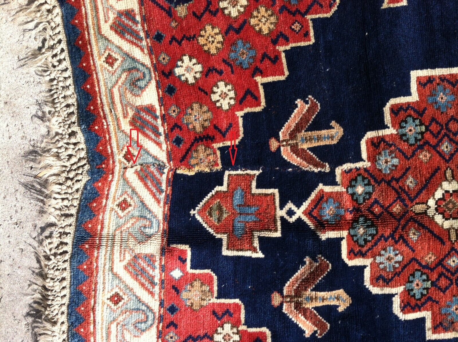 Rare 1900s Hand-Knotted Caucasian Wool Rug 68"x40