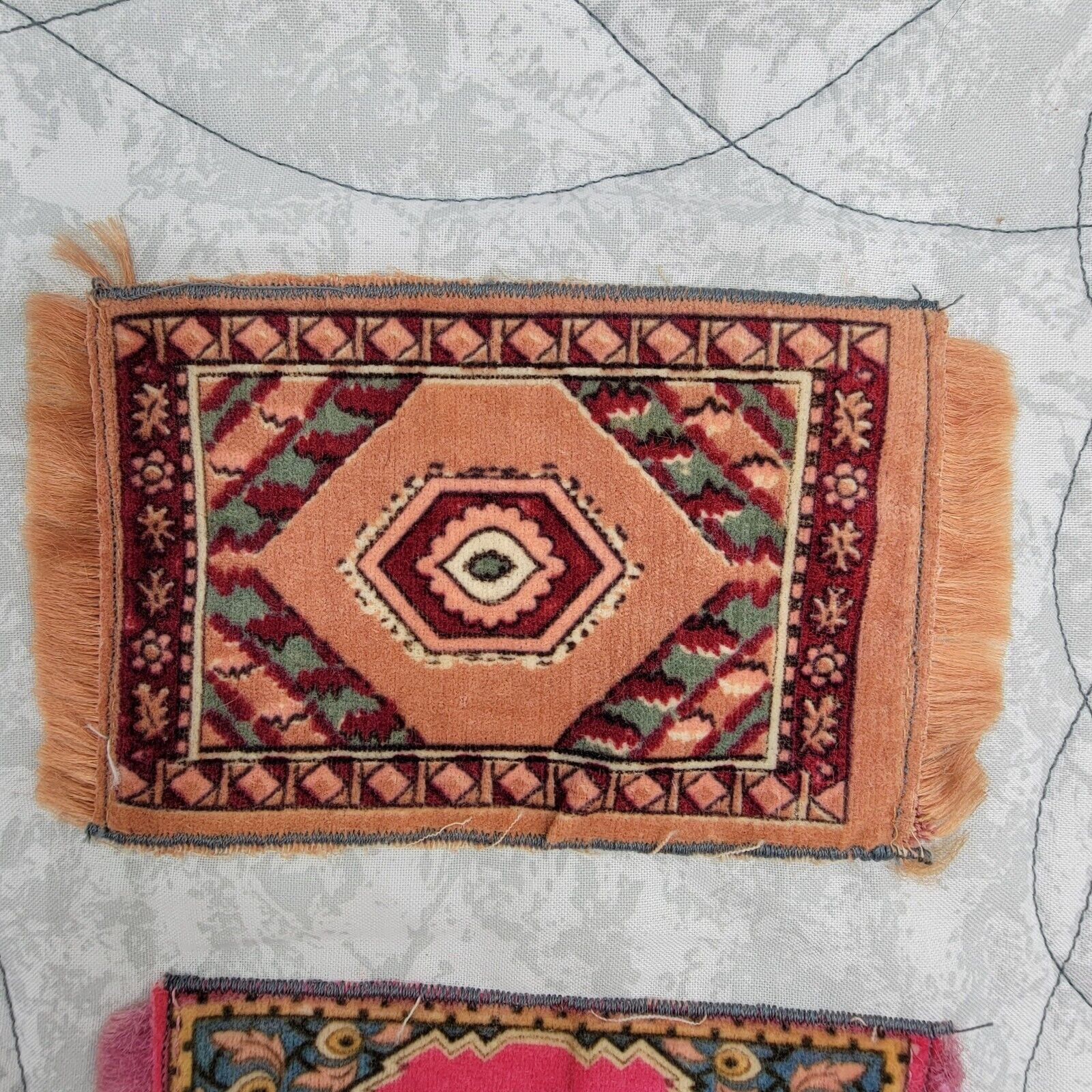 Early 1900s Quilted Tobacco Felt Wall Hanging