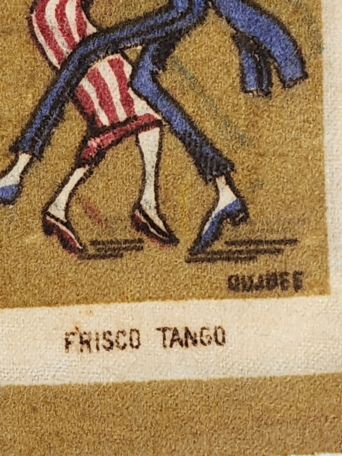 Vintage 1900s Frisco Tango Tobacco Flannel Rug