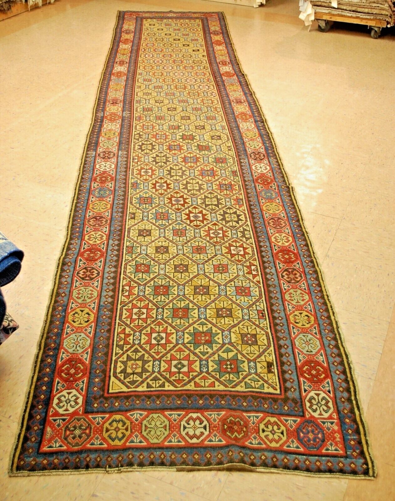 Rare Pre-1900 Caucasian Shirvan Runner Rug