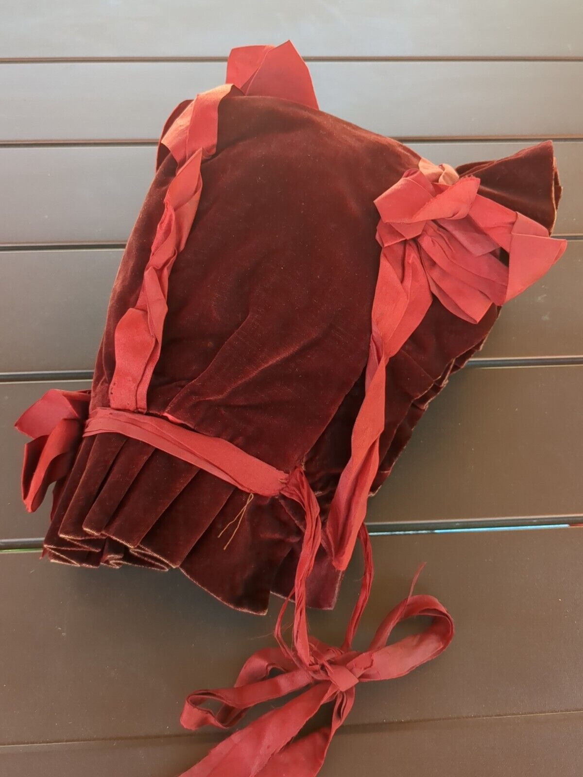 Victorian Velvet Quilted Bonnet from 1800s