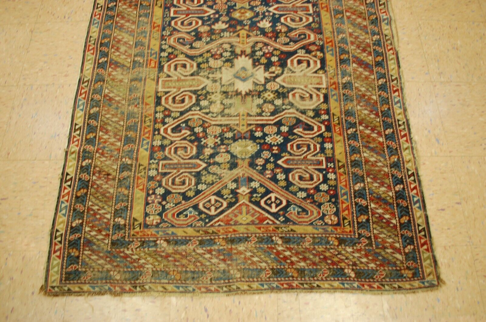 Rare Antique Caucasian Shirvan Perpedil Rug 3'11"x5'6