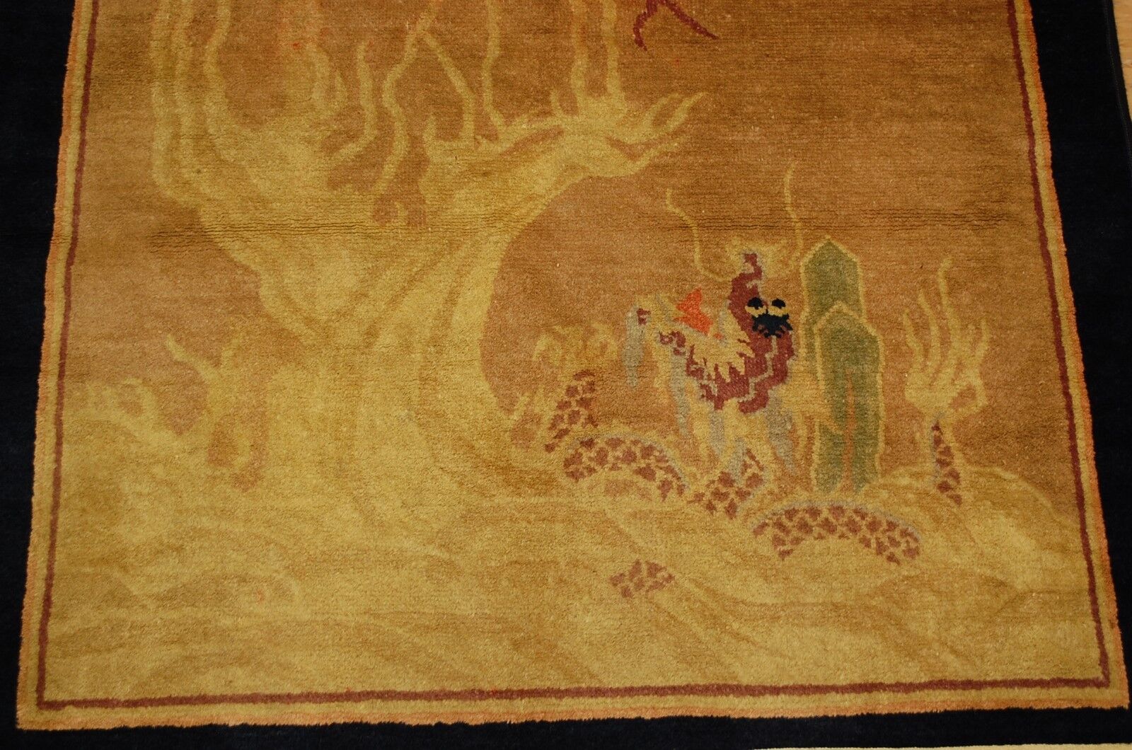 Antique Chinese Sea and Cloud Dragon Rug 3.5x4.7