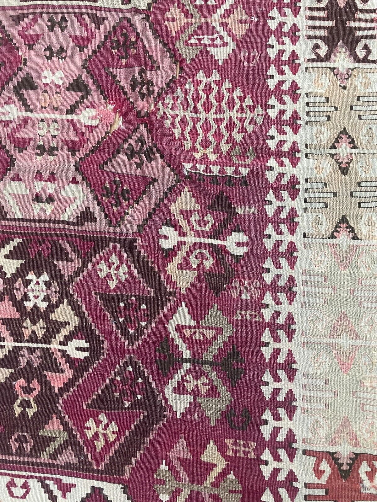 Antique Turkish Kilim Fragment, c. 1900, 2'6" x 7'2