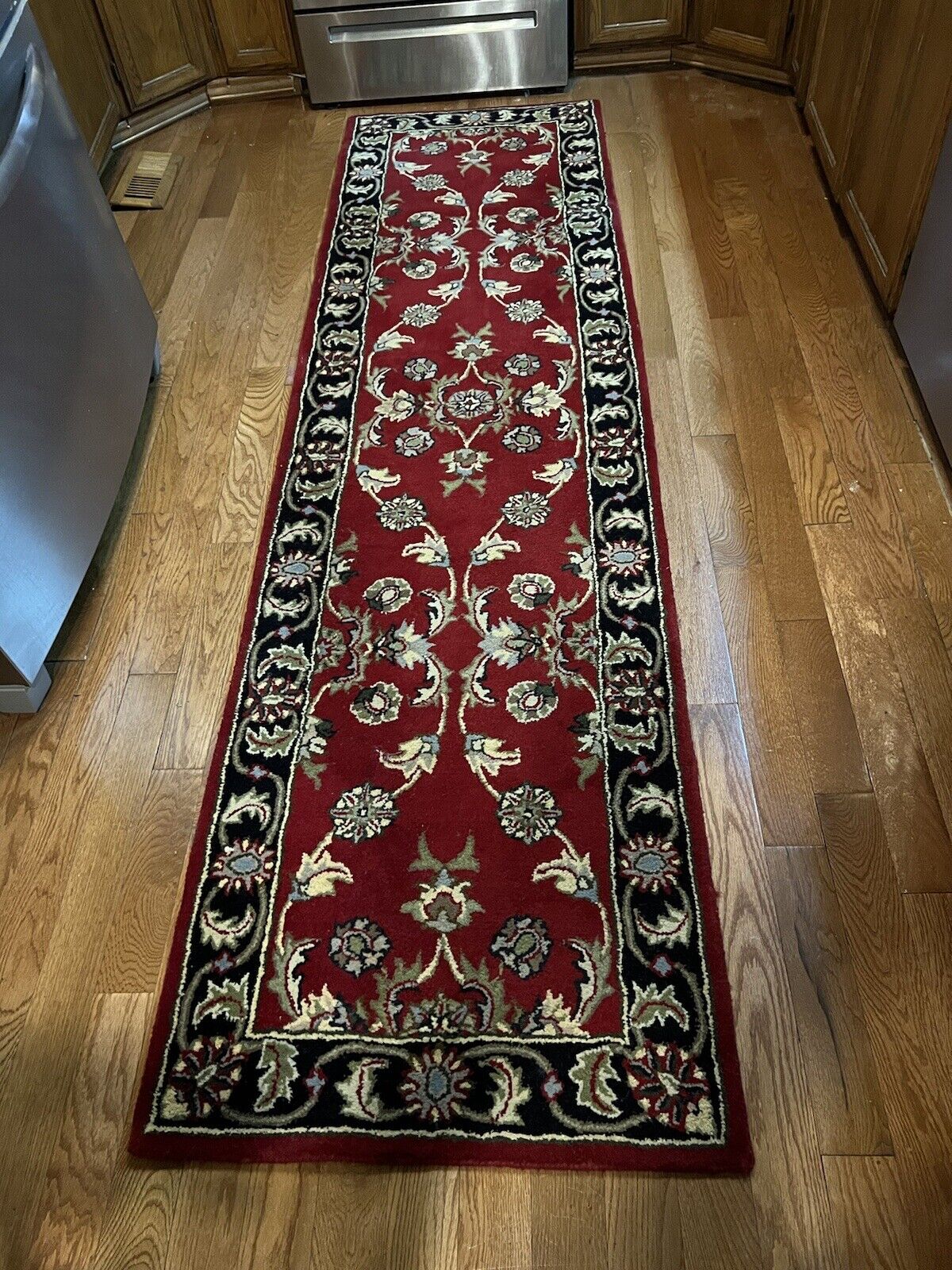 Hand-Knotted Vintage Wool Runner Rug 2.5 X 8.11