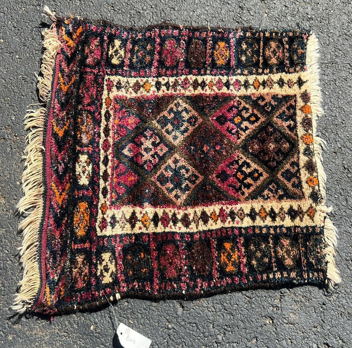 Vintage Turkish Oushak Rug Door Mat, 1900s