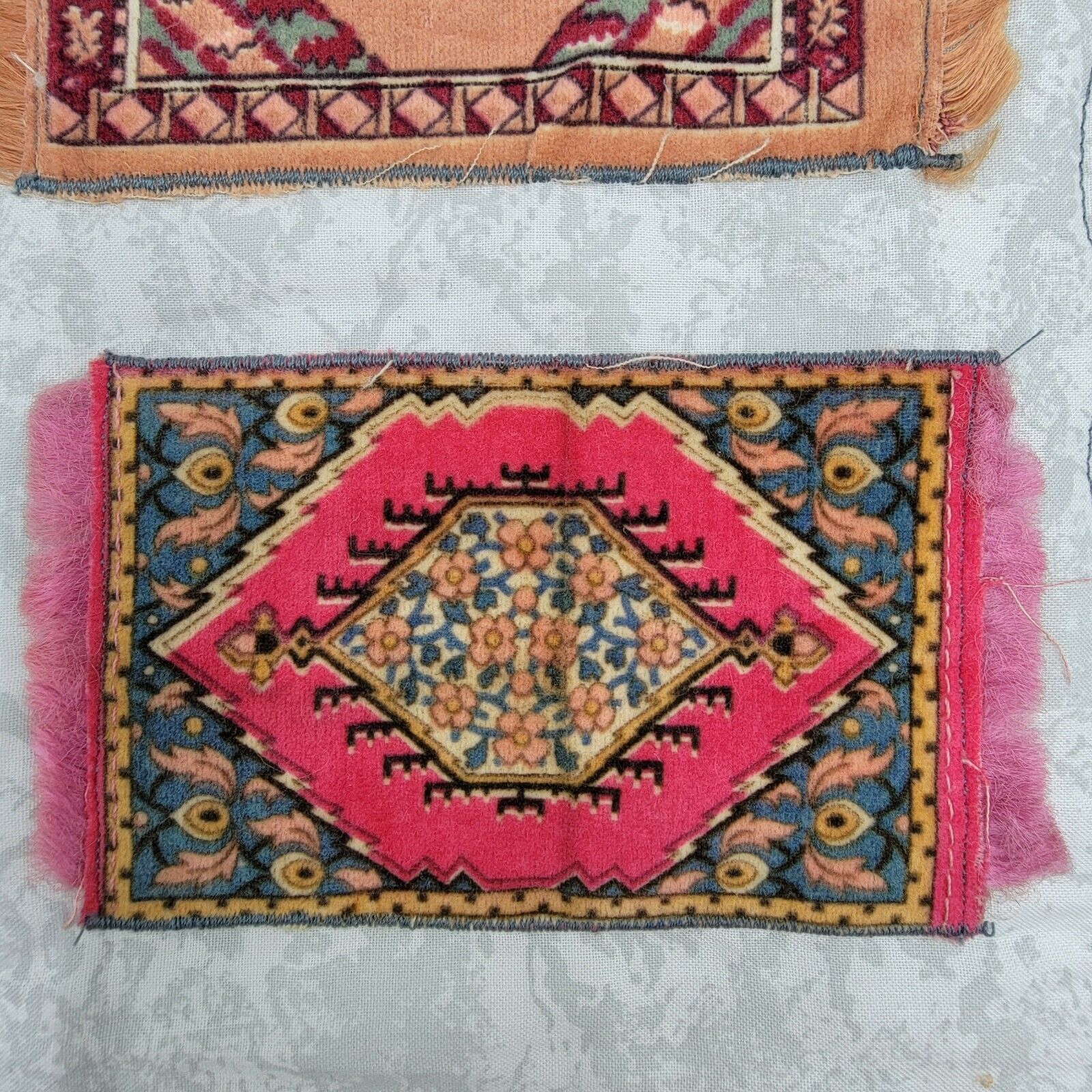 Early 1900s Quilted Tobacco Felt Wall Hanging