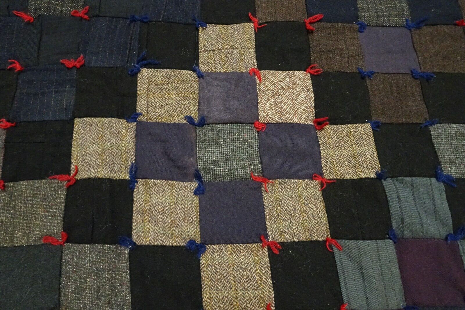 1800s Patchwork Wool Flannel Carriage Blanket Quilt