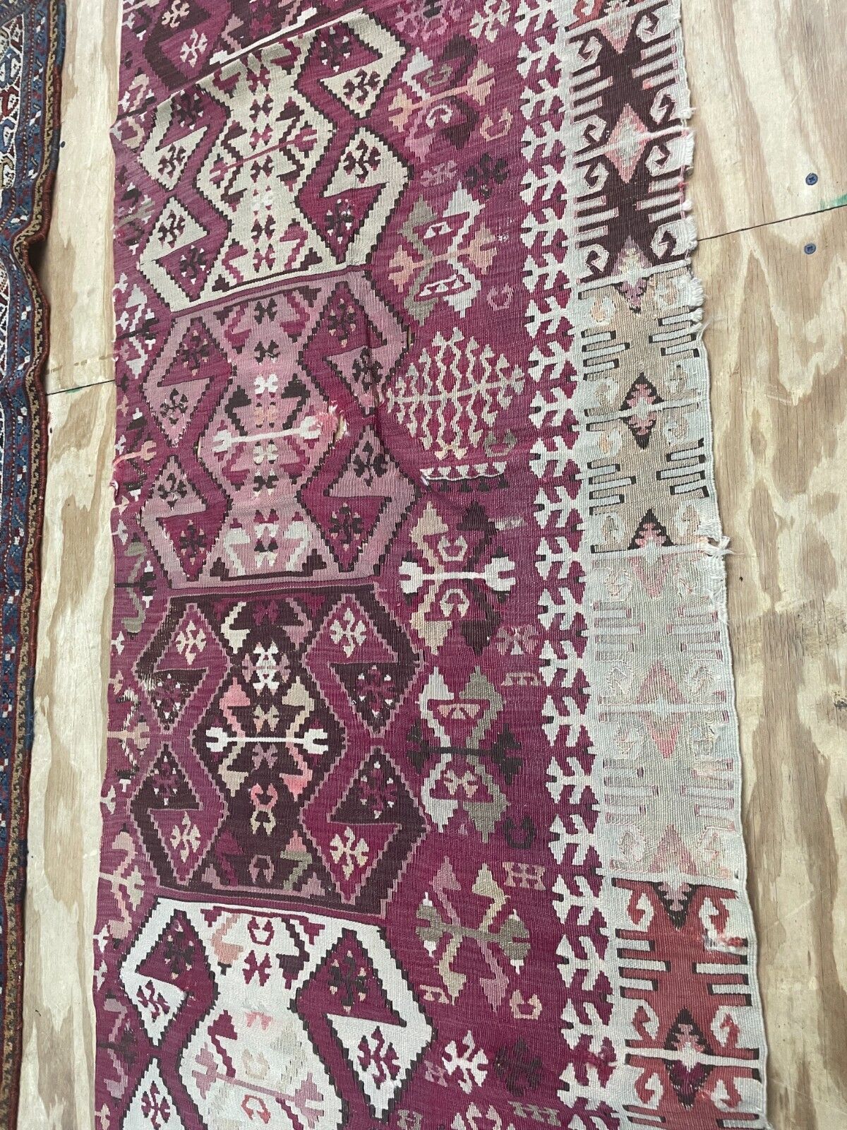 Antique Turkish Kilim Fragment, c. 1900, 2'6" x 7'2