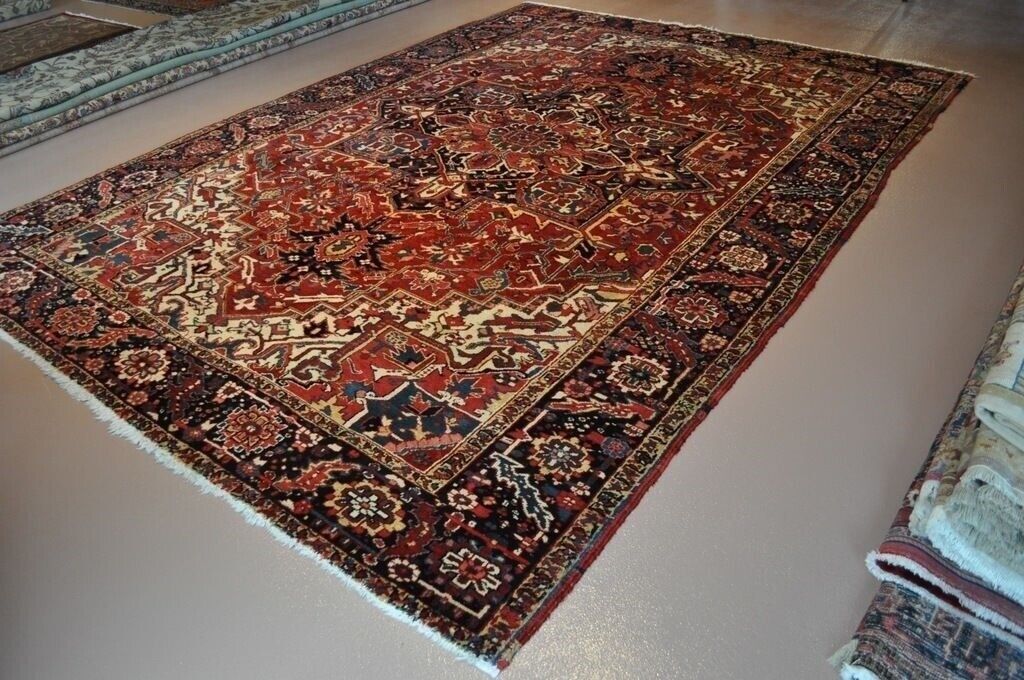 Authentic Kurdish Heriz Vintage Oriental Rug 9'x13