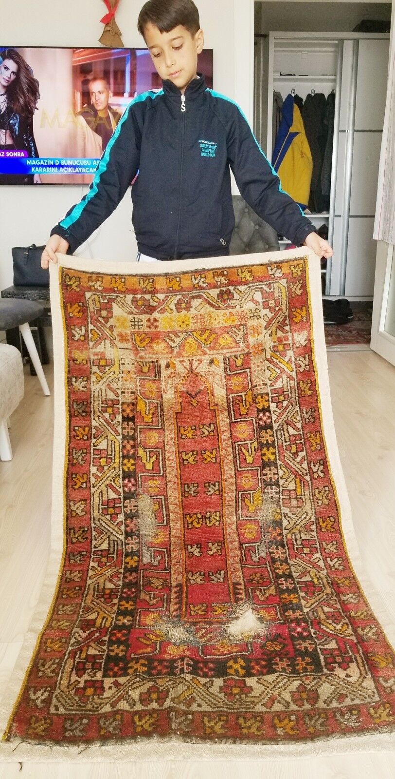 Antique Sivas Prayer Pile Rug, Pre-1900s, Turkey