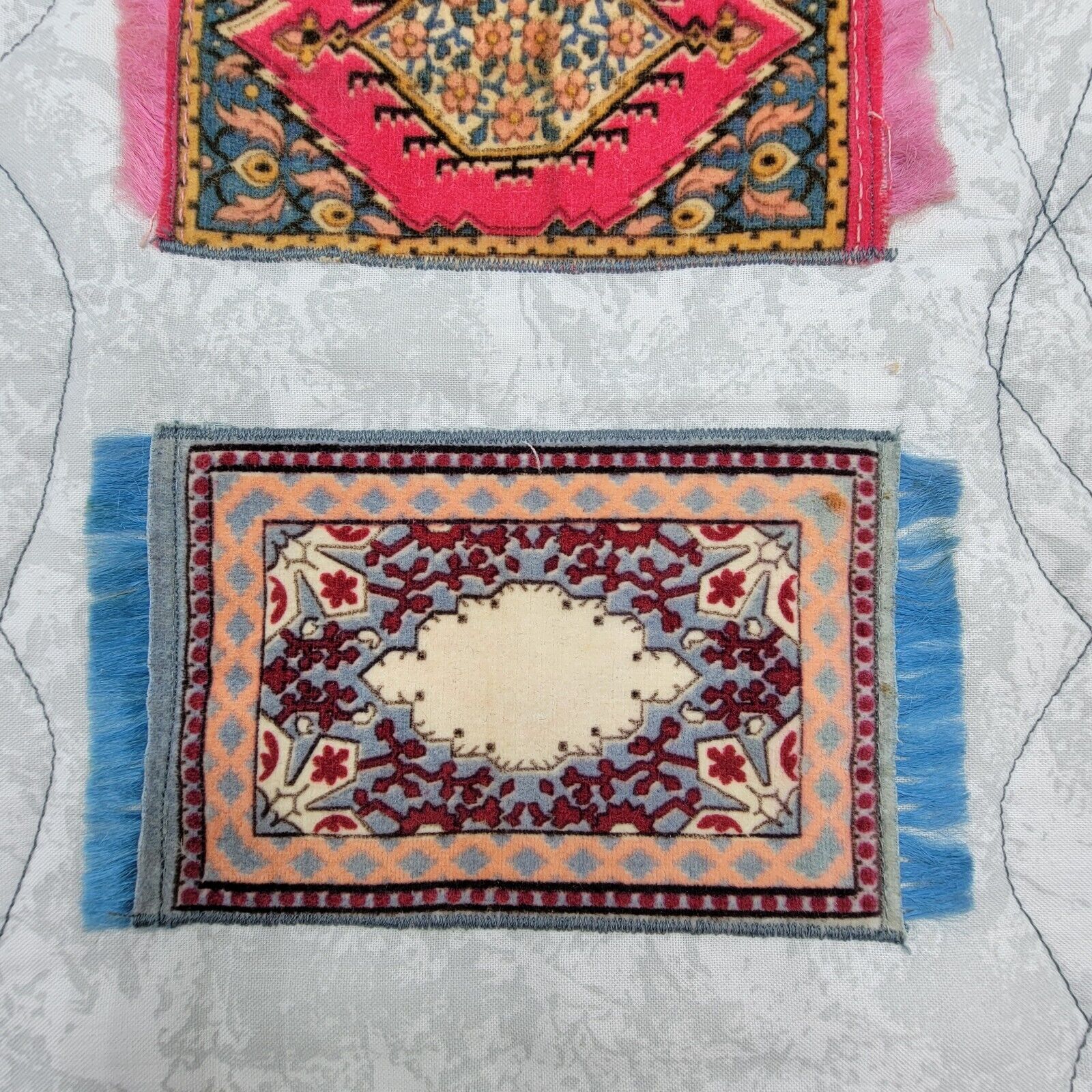 Early 1900s Quilted Tobacco Felt Wall Hanging