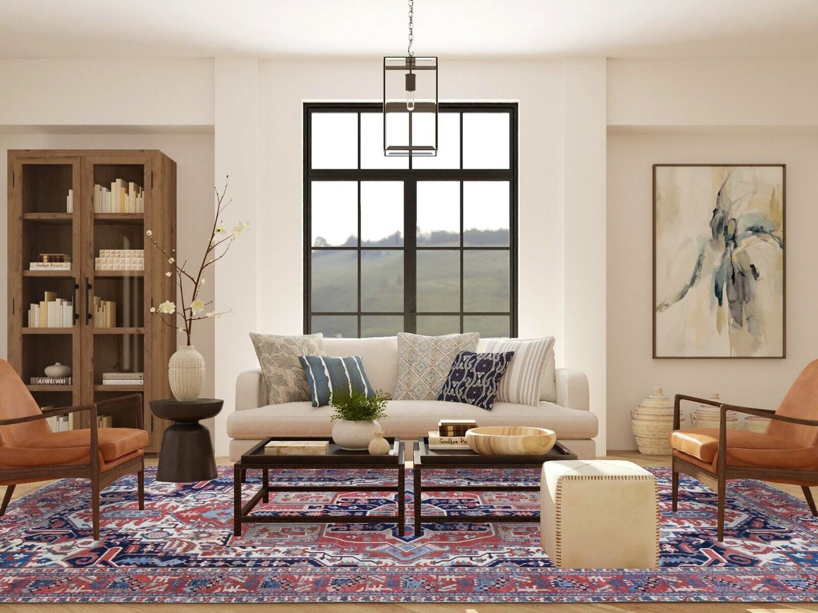 Antique Heriz Rug with Vivid Natural Dyes 8'10" x 12'5