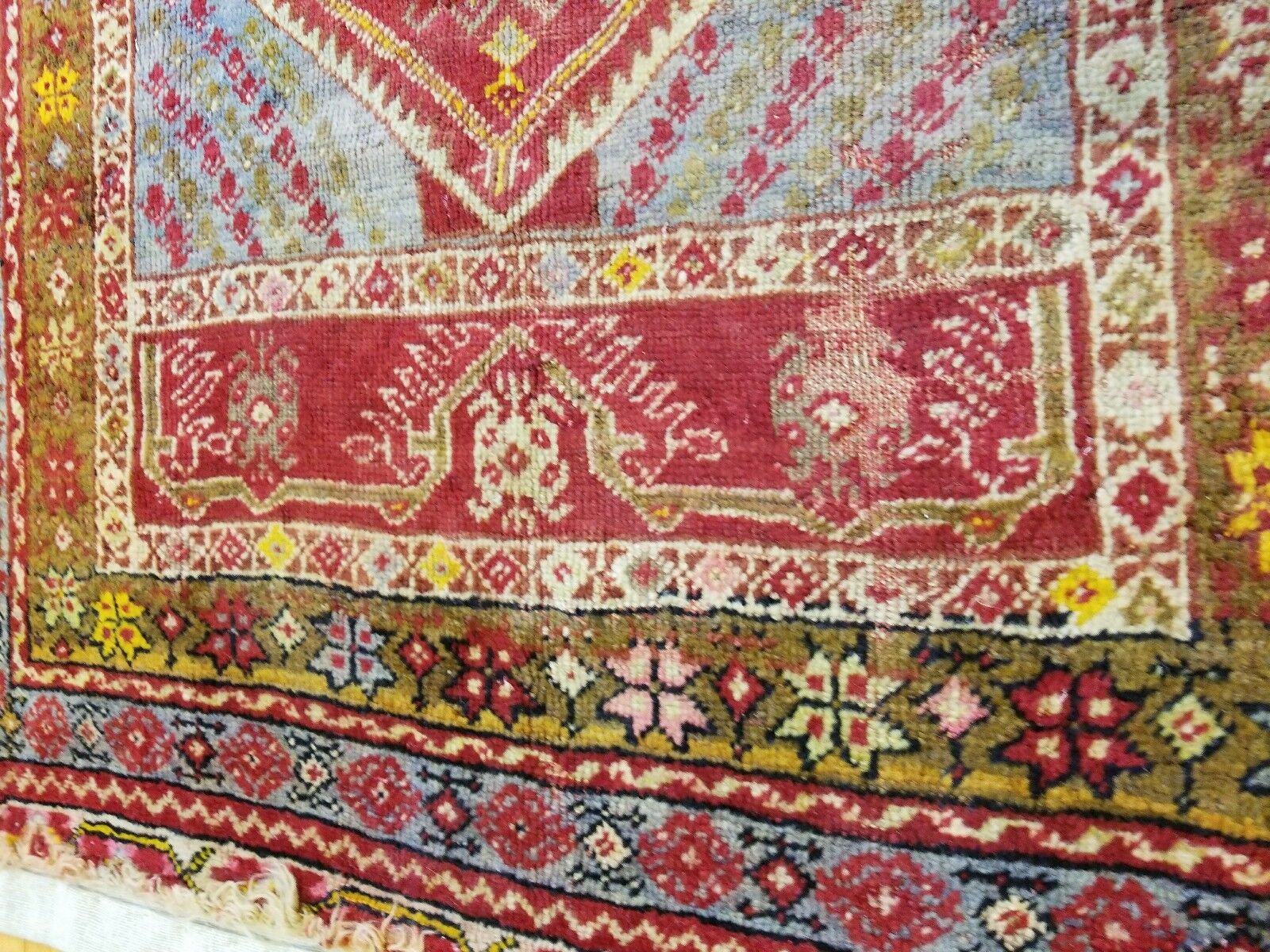 Antique Natural Dye Wool Prayer Rug, Kirsehir
