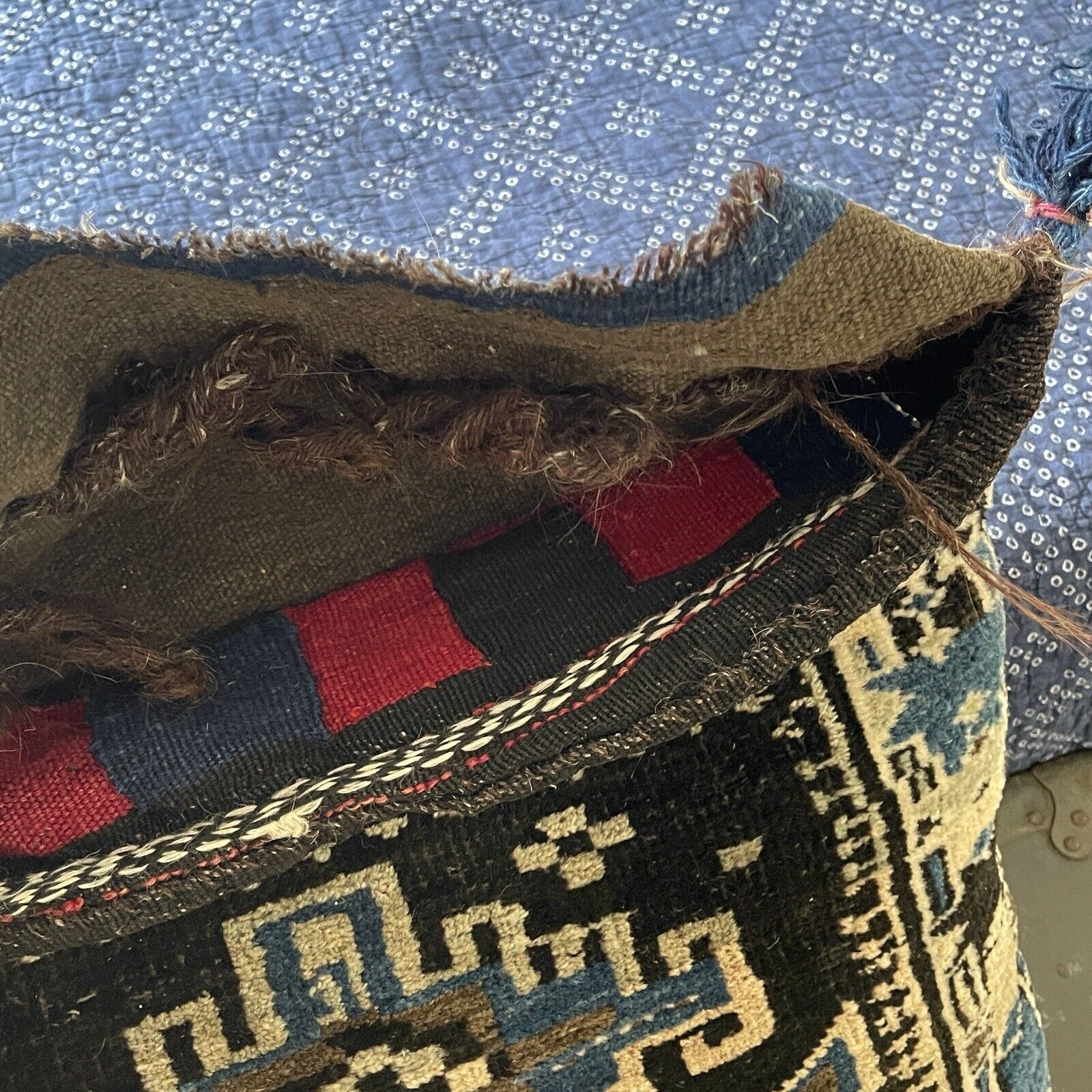 Early 1900s Afghan Persian Pillow Throw Rug