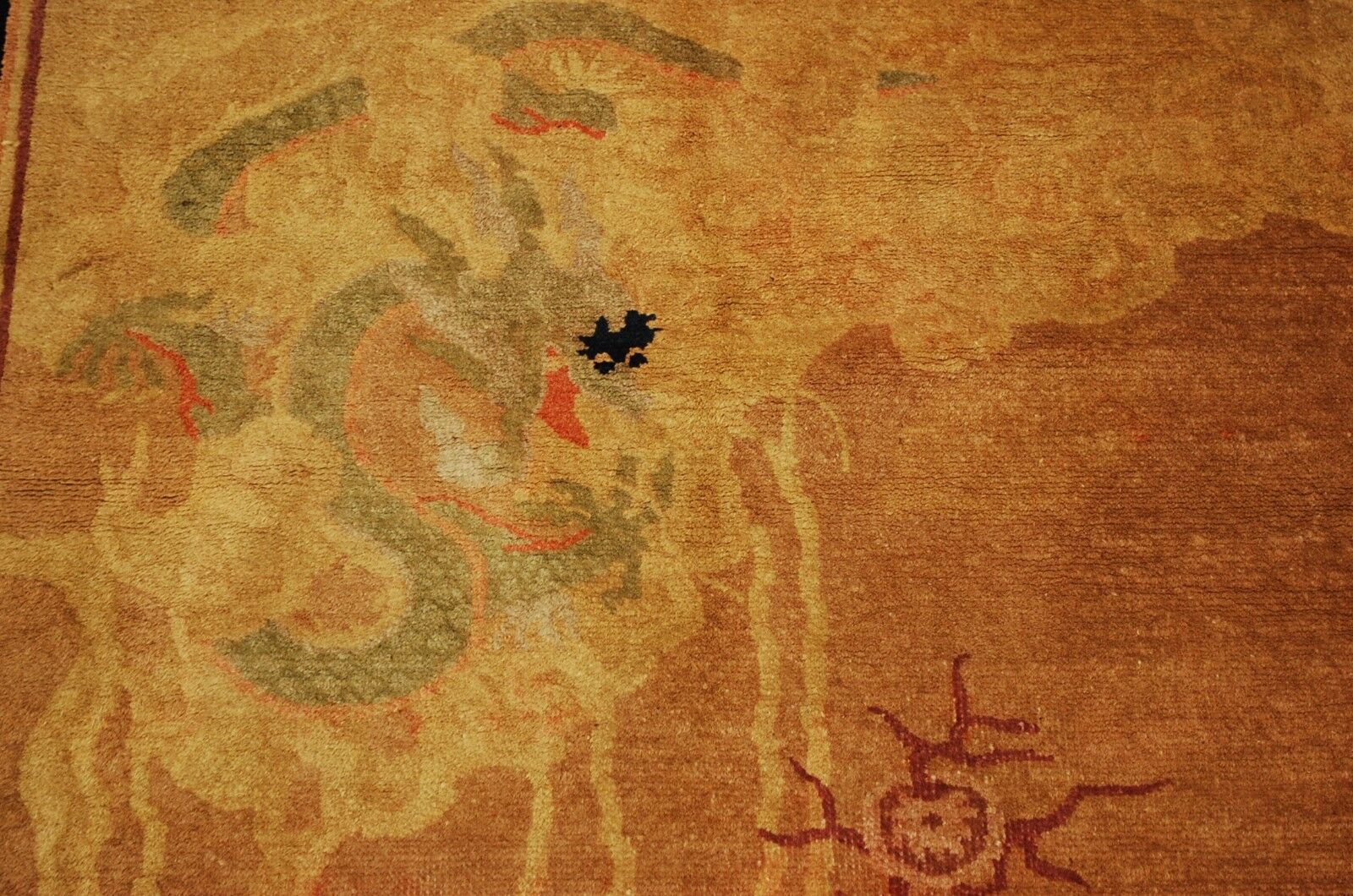 Antique Chinese Sea and Cloud Dragon Rug 3.5x4.7
