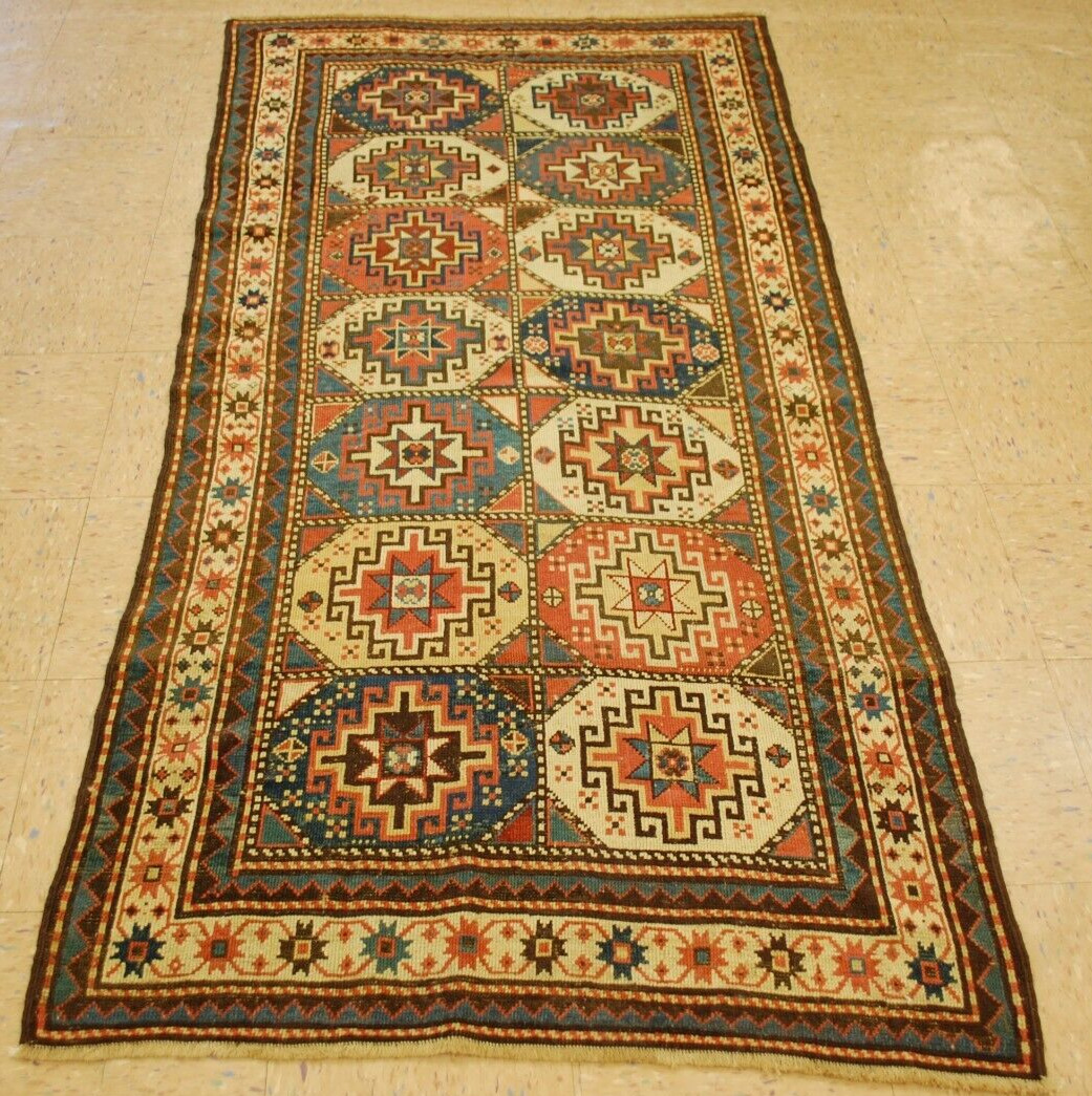 Antique Caucasian Shirvan Kazak Rug 3'5" x 8