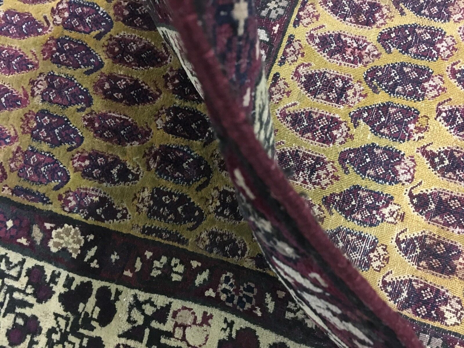 Antique Hand-Knotted 7x12 Paisley Agra Runner
