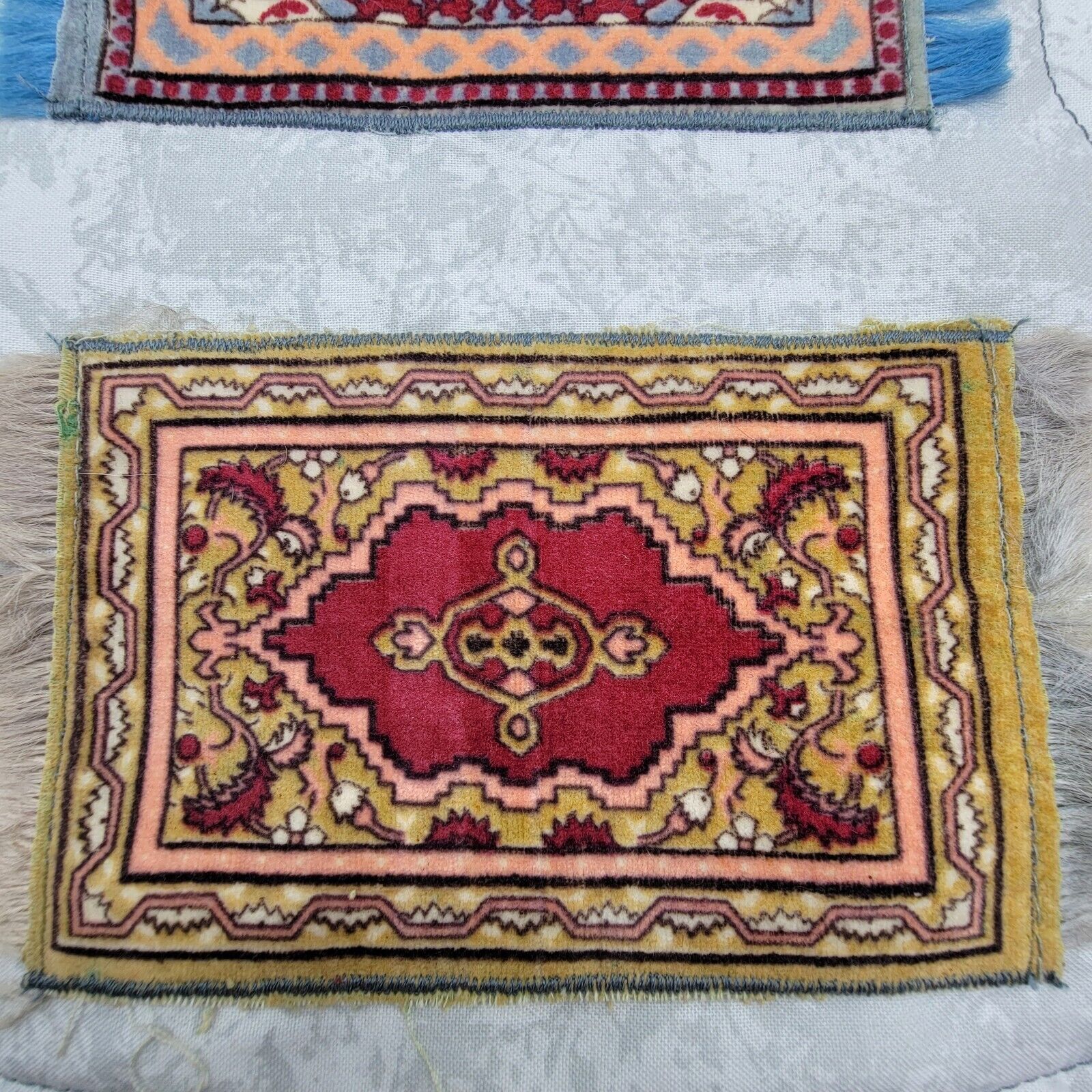Early 1900s Quilted Tobacco Felt Wall Hanging