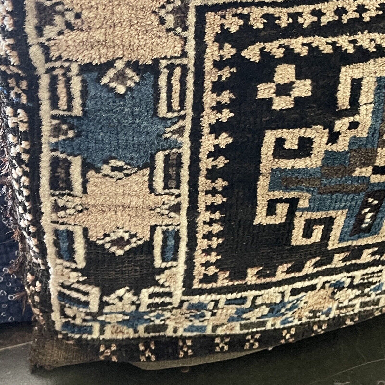 Early 1900s Afghan Throw Rug Pillow
