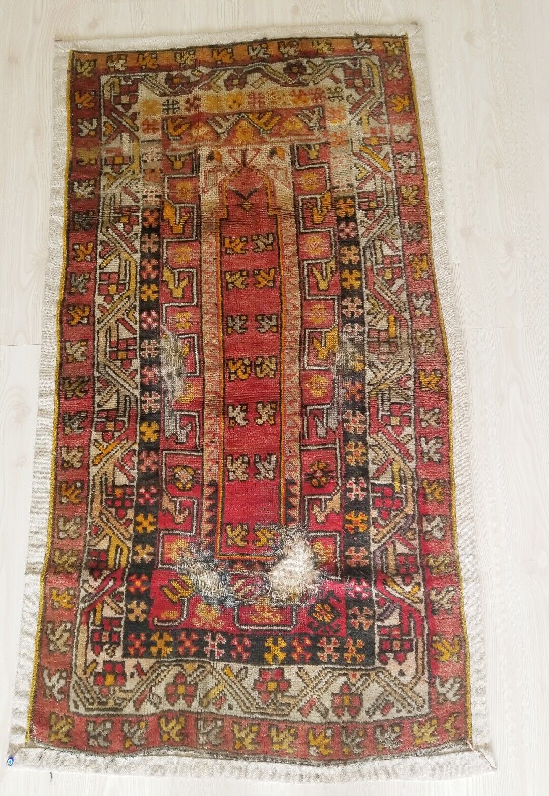 Antique Sivas Prayer Pile Rug, Pre-1900s, Turkey