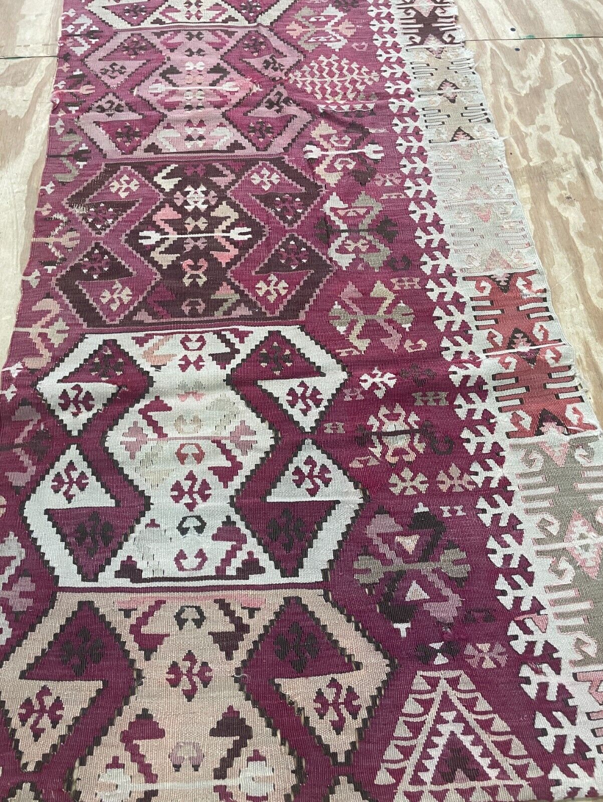 Antique Turkish Kilim Fragment, c. 1900, 2'6" x 7'2