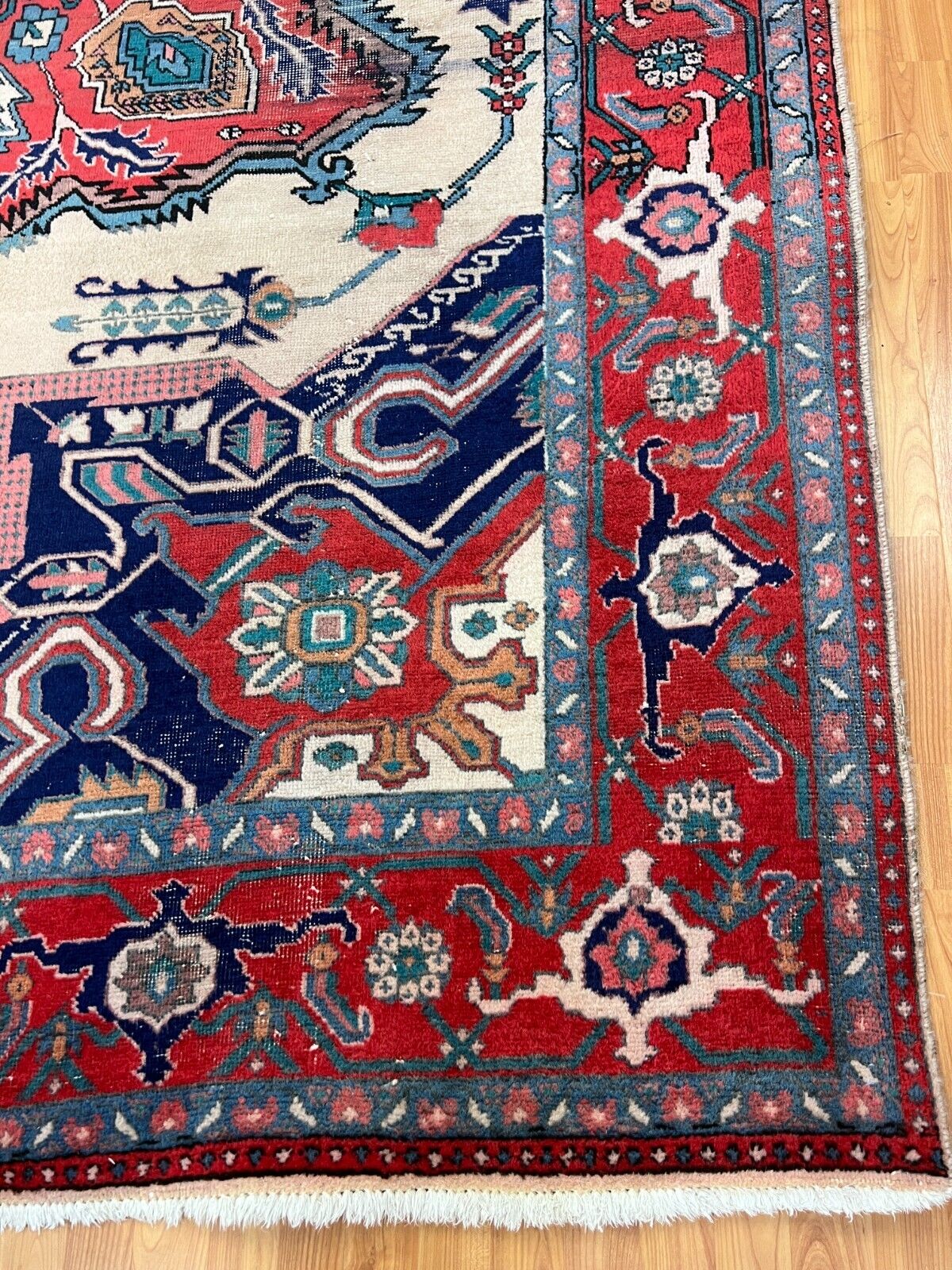 Antique Azerbaijani Handwoven Wool Oriental Rug 1900s
