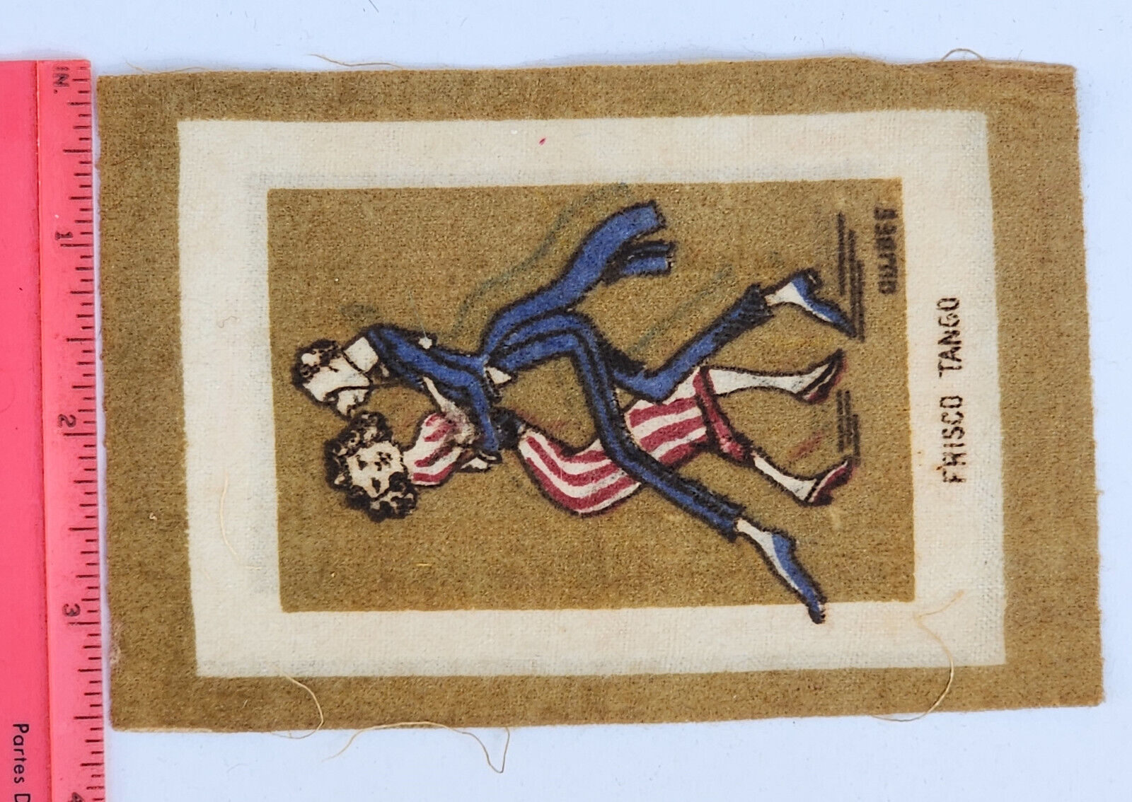 Vintage 1900s Frisco Tango Tobacco Flannel Rug