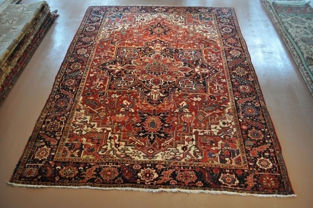 Authentic Kurdish Heriz Vintage Oriental Rug 9'x13