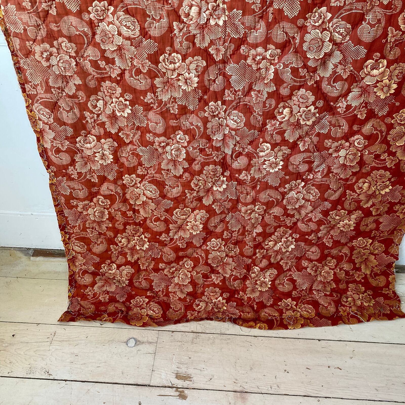18th Century French Country Quilted Textile Fragment