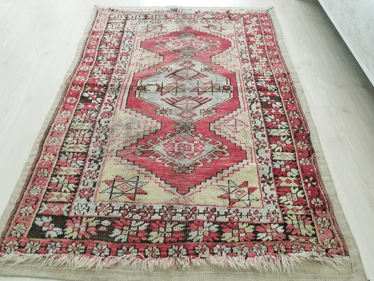 Vintage Tribal Wool Pile Rug, 3'5"×5'4