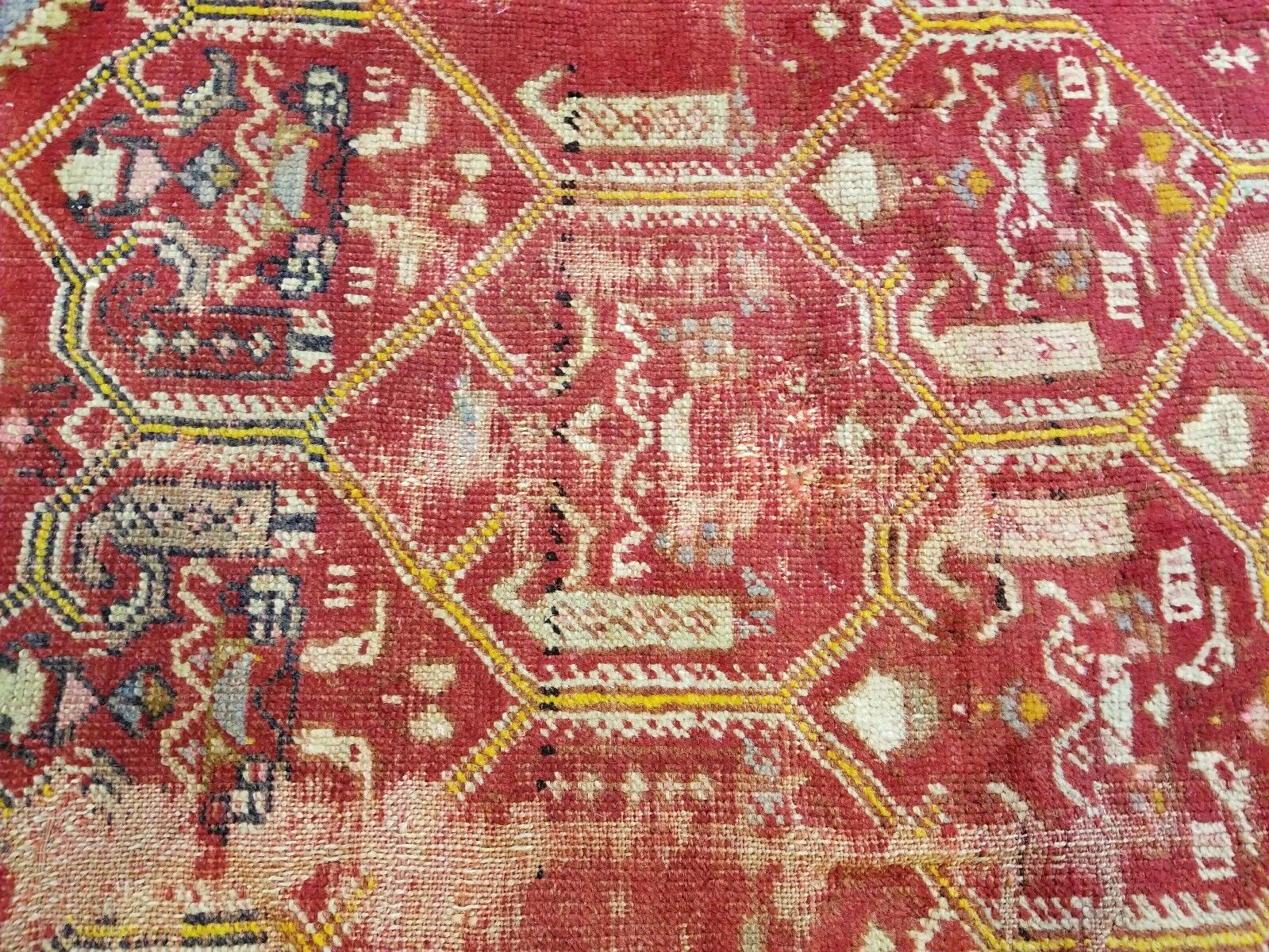 Antique Natural Dye Wool Prayer Rug, Kirsehir