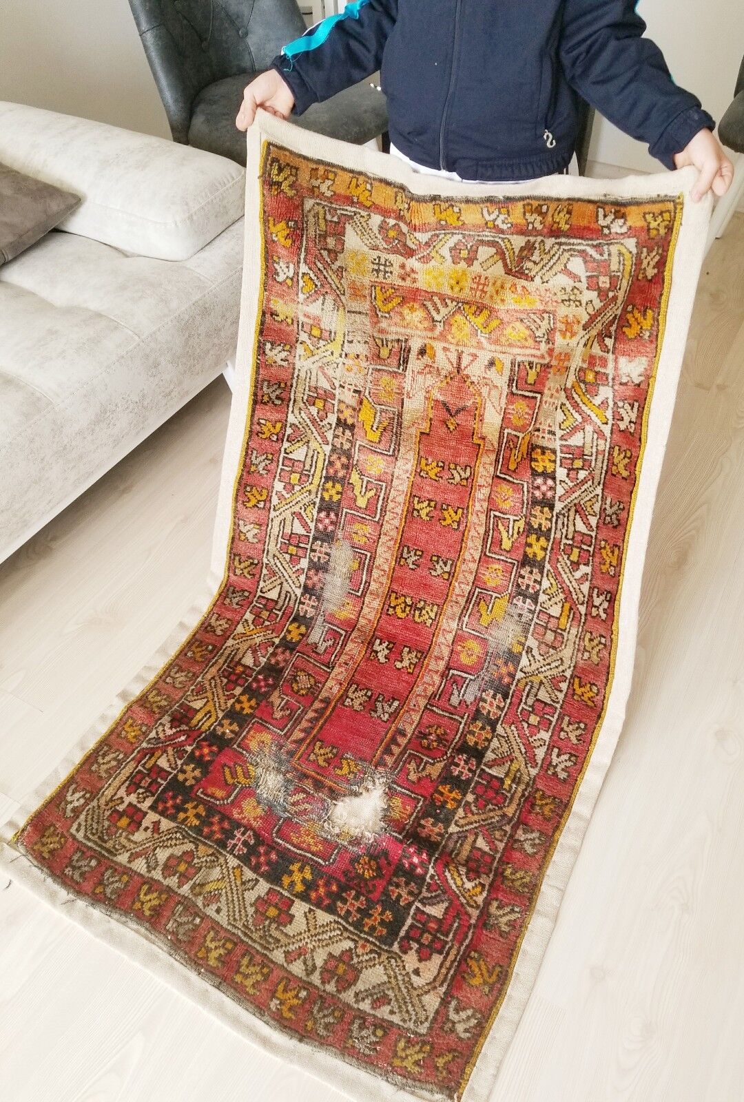 Antique Sivas Prayer Pile Rug, Pre-1900s, Turkey
