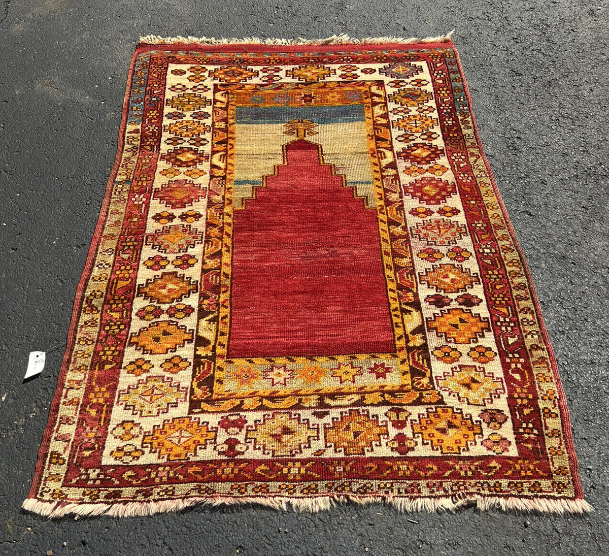 1900s Antique Turkish Konya Village Prayer Rug 60"x42