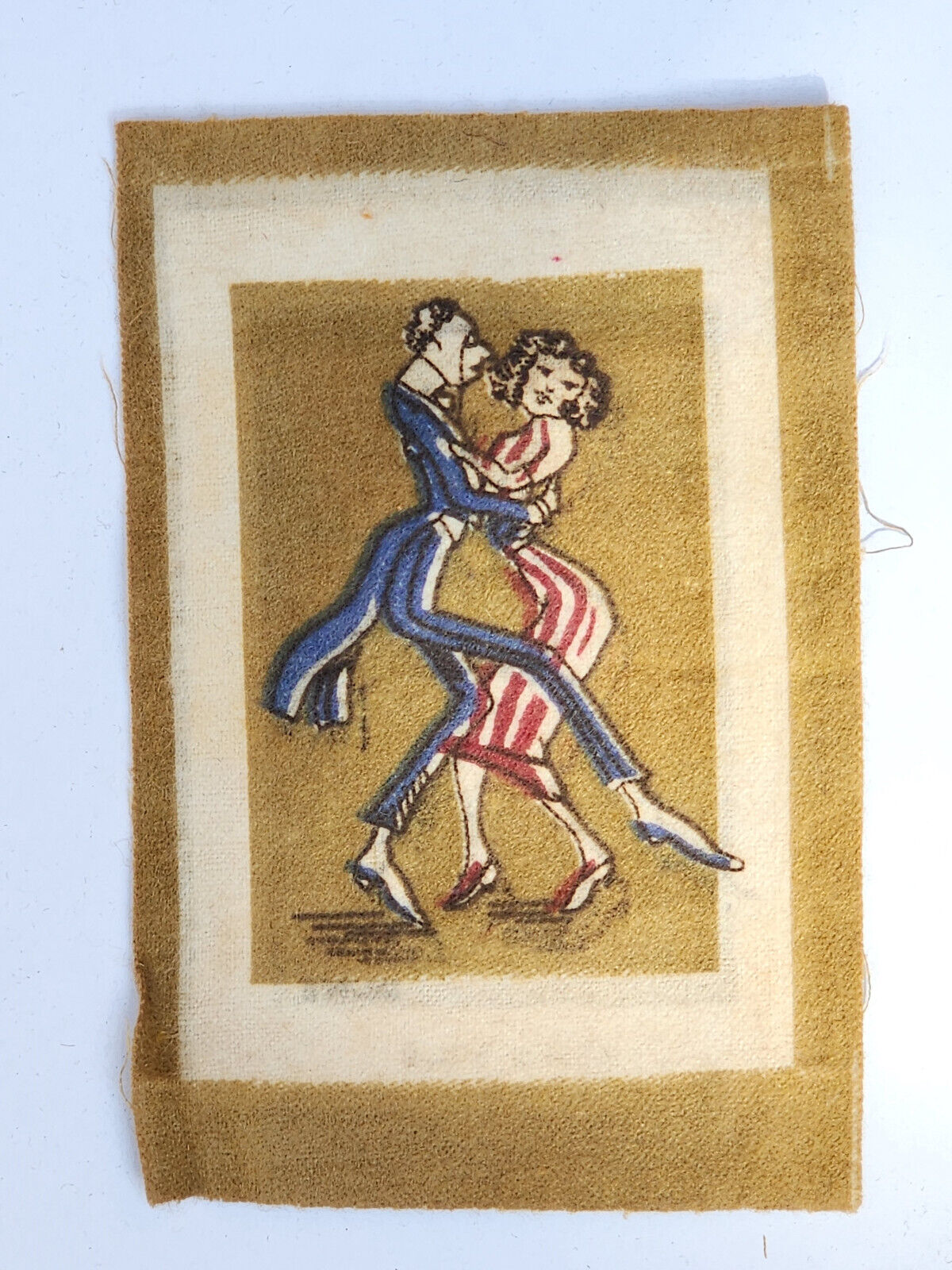 Vintage 1900s Frisco Tango Tobacco Flannel Rug