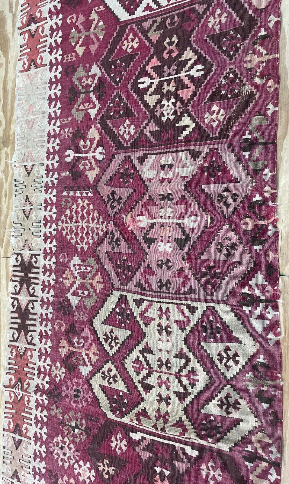 Antique Turkish Kilim Fragment, c. 1900, 2'6" x 7'2