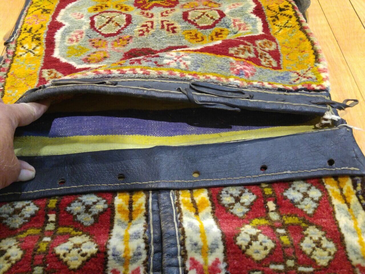 Antique Sivas Region Leather Donkey Bag with Vegy Dyes