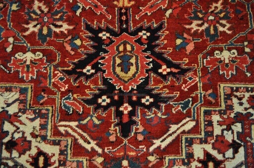 Authentic Kurdish Heriz Vintage Oriental Rug 9'x13