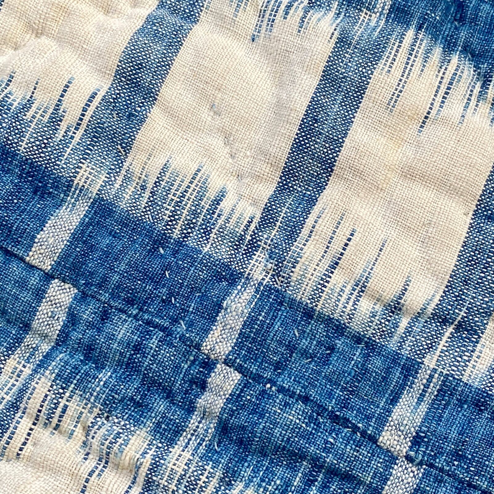 18th Century French Ikat Flamme Antique Quilt