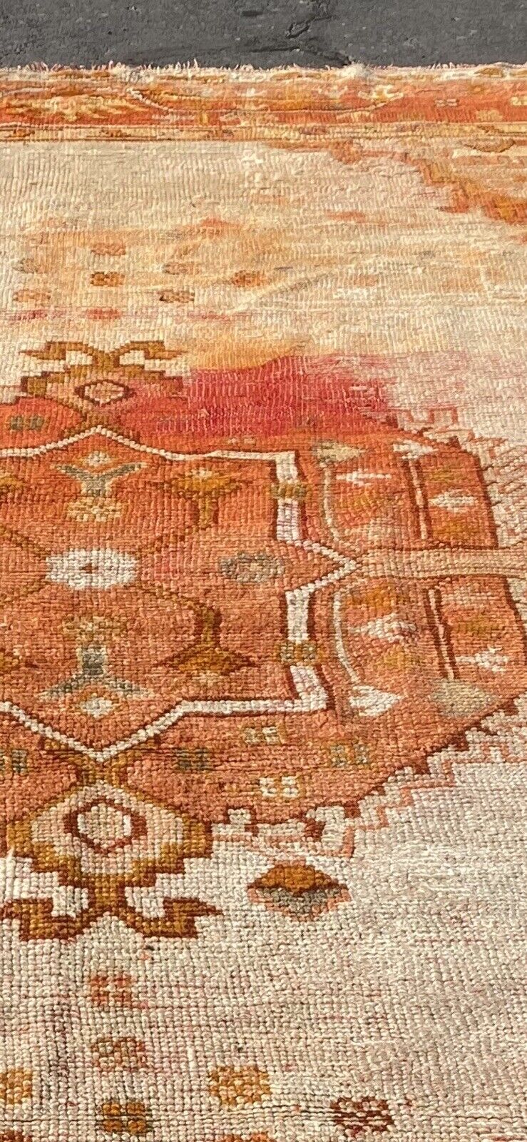 Vintage Oushak Rug 8.8x11.3 from 1900s